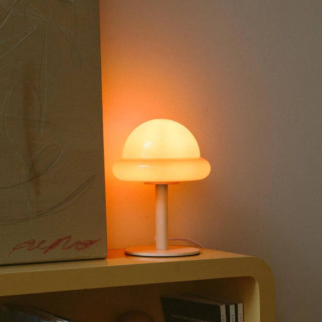 Tischlampe Glas Metall Verspielt 28cm Mintgrün Gelb Stimmungslicht Wohnzimmer Modern | Restfield