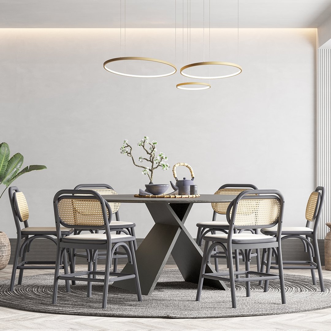 LED Hanglamp Ringen Zwart Wit Goud Dimbaar 70W Aluminium Modern | Sansoti