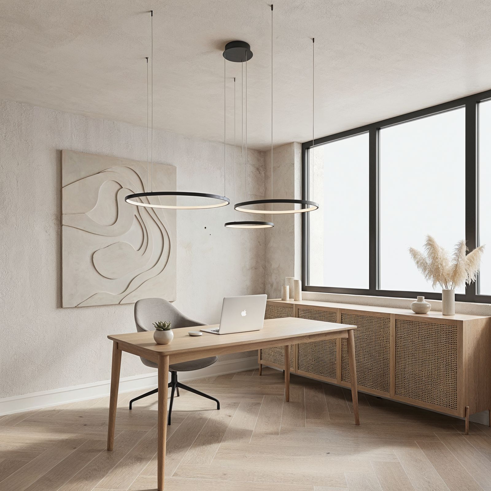 LED Hanglamp Ringen Zwart Wit Goud Dimbaar 70W Aluminium Modern | Sansoti