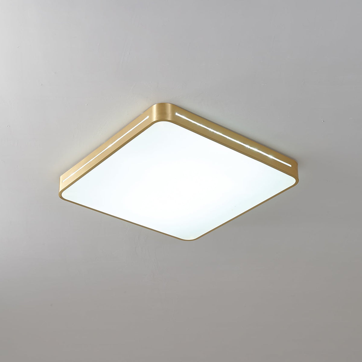 Minimalistische Plafondlamp Messing LED Rond Vierkant Strak Design Moderne Plafondverlichting Woonkamer | Sansoti
