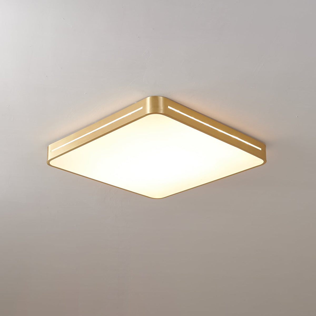Minimalistische Plafondlamp Messing LED Rond Vierkant Strak Design Moderne Plafondverlichting Woonkamer | Sansoti
