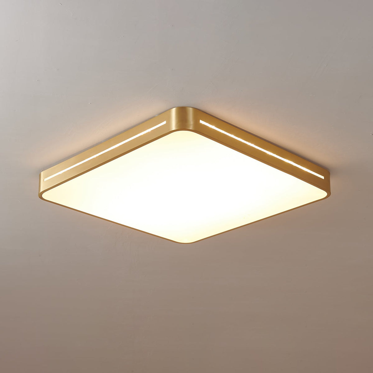 Minimalistische Plafondlamp Messing LED Rond Vierkant Strak Design Moderne Plafondverlichting Woonkamer | Sansoti