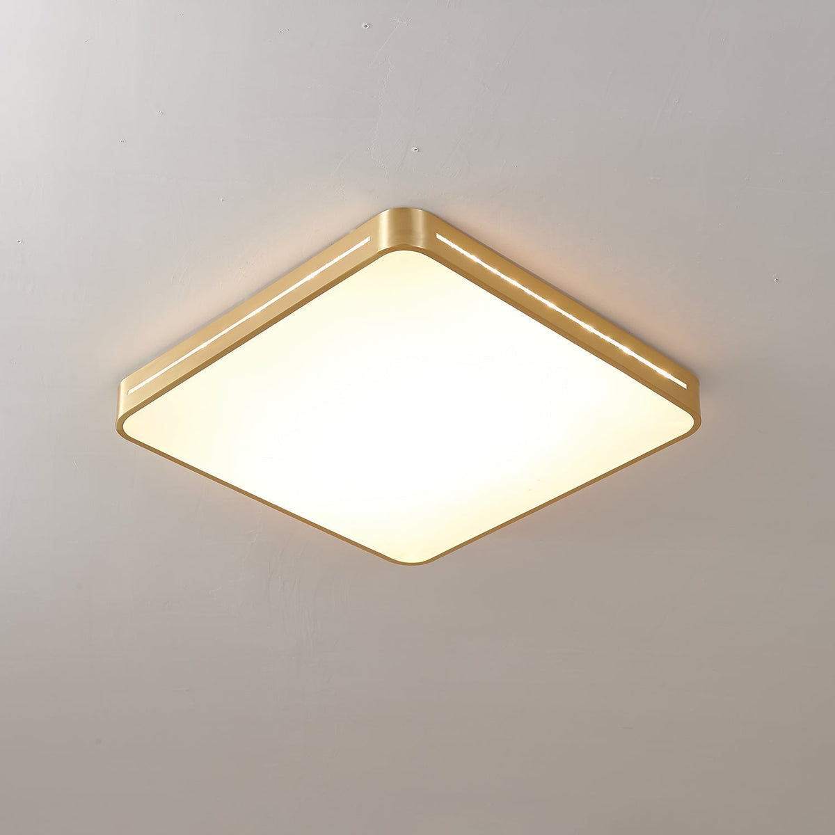 Minimalistische Plafondlamp Messing LED Rond Vierkant Strak Design Moderne Plafondverlichting Woonkamer | Sansoti
