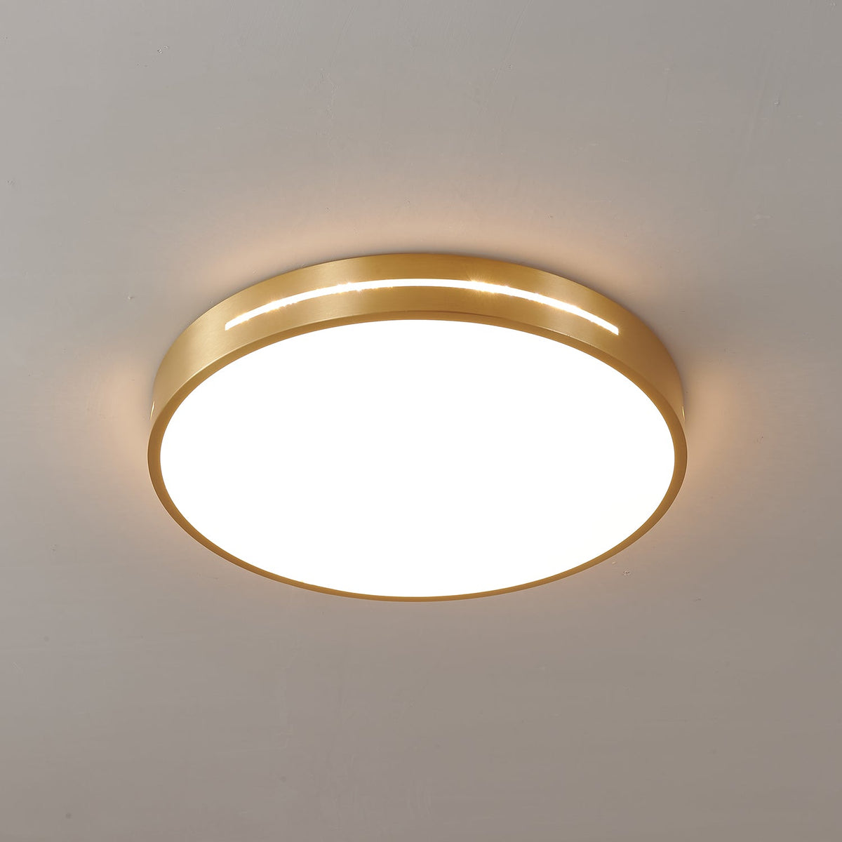 Minimalistische Plafondlamp Messing LED Rond Vierkant Strak Design Moderne Plafondverlichting Woonkamer | Sansoti