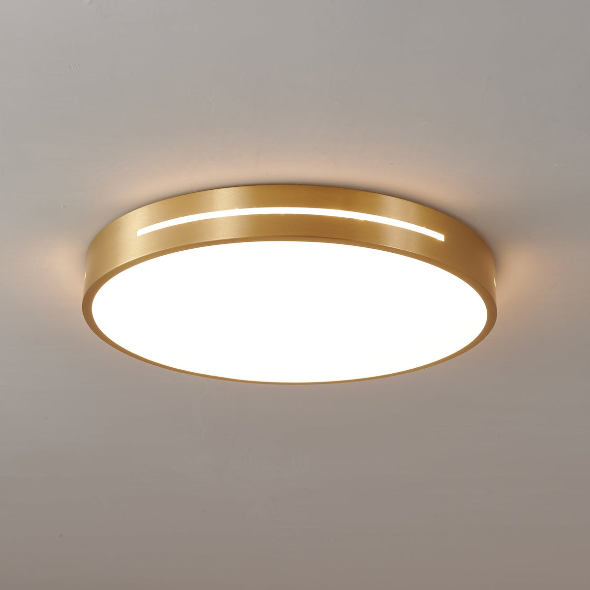 Minimalistische Plafondlamp Messing LED Rond Vierkant Strak Design Moderne Plafondverlichting Woonkamer | Sansoti
