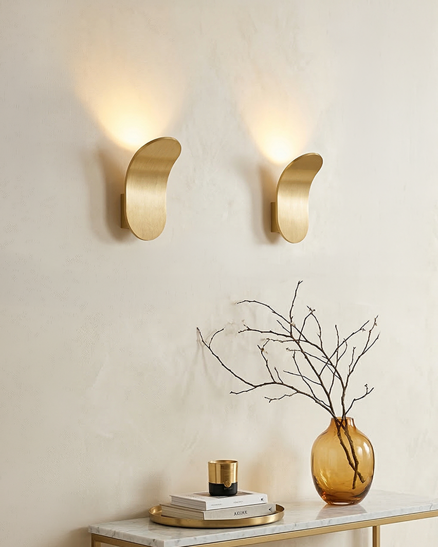 Gebogen Wandlamp Modern Minimalistisch Design Geborstelde Afwerking Diffuus Licht Decoratieve Wandverlichting voor Gang Slaapkamer Woonkamer | Sansoti