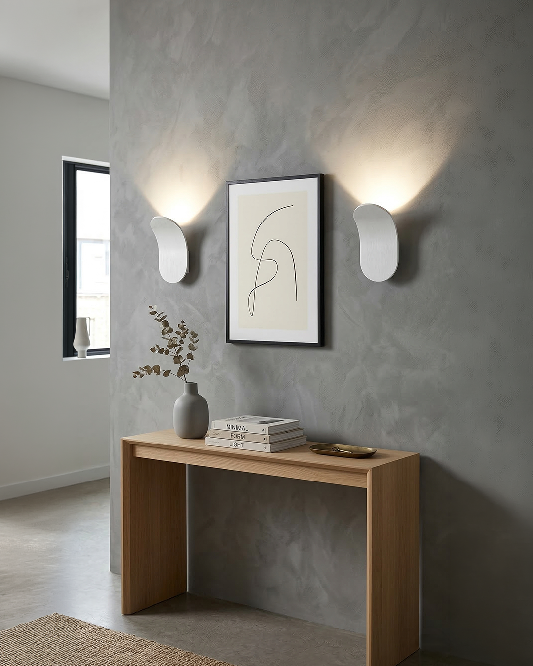 Gebogen Wandlamp Modern Minimalistisch Design Geborstelde Afwerking Diffuus Licht Decoratieve Wandverlichting voor Gang Slaapkamer Woonkamer | Sansoti