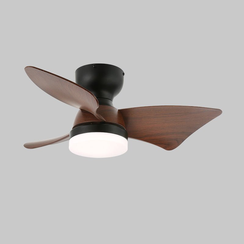 Moderne plafondventilator met verlichting en afstandsbediening zilver houtnerf 70cm | Sansoti