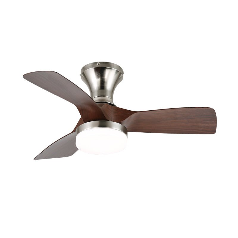 Moderne plafondventilator met verlichting en afstandsbediening zilver houtnerf 70cm | Sansoti