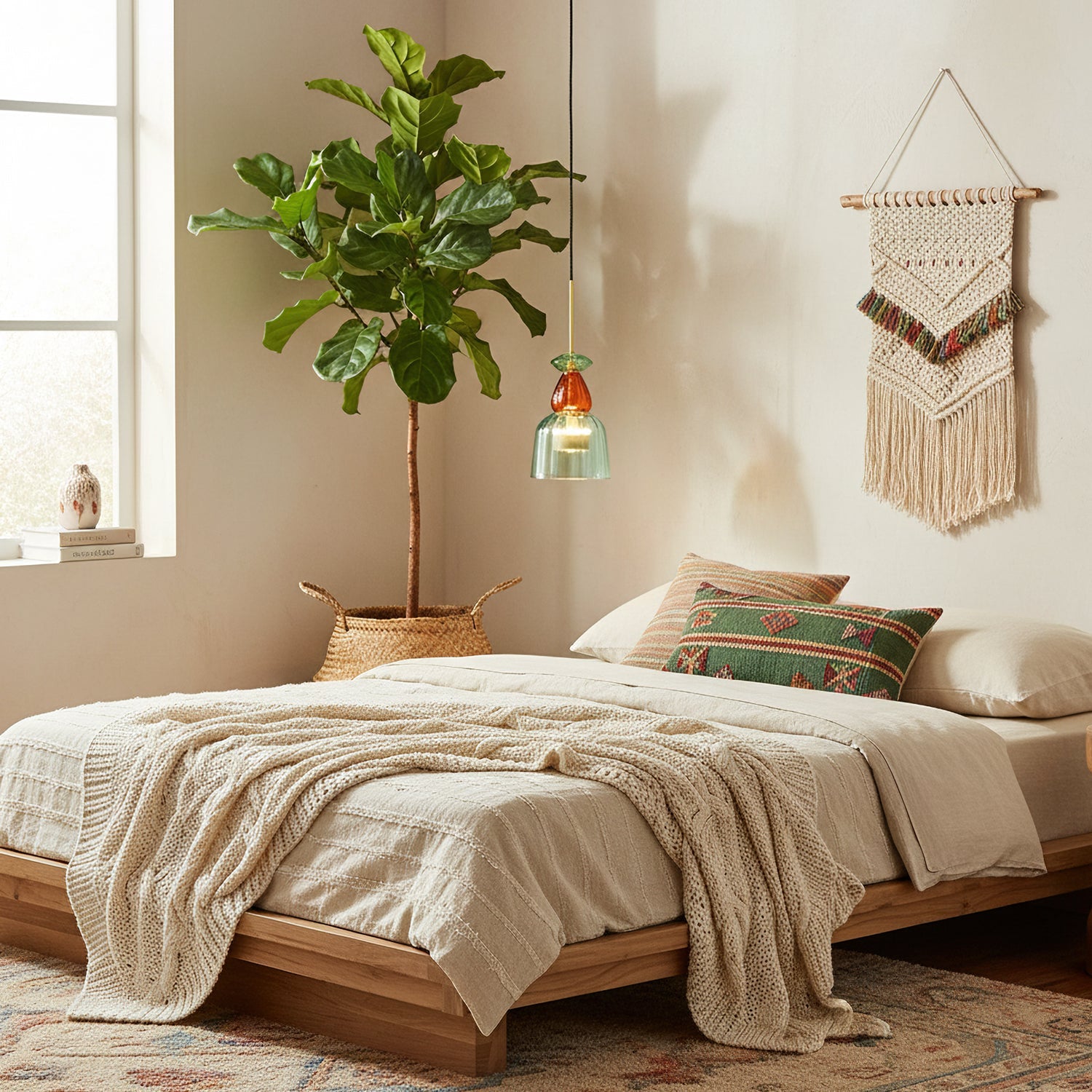 Glazen Hanglamp met Gekleurde Kap – Scandinavisch Verlichtingsdesign met Geïntegreerde LED – Macaron Jar Pendant Light | Sansoti