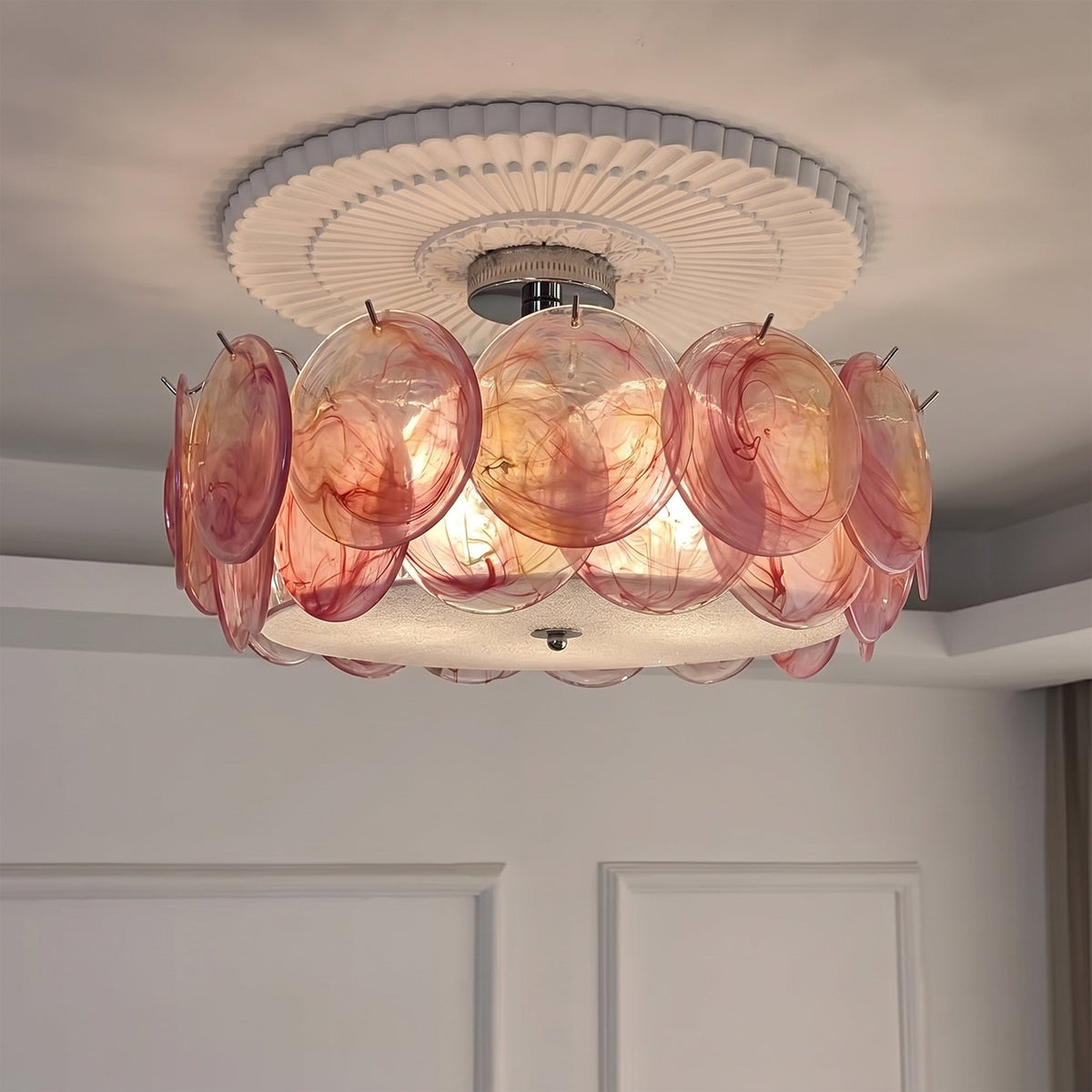 Ceiling Light Glass Globe Metal Chrome E14 Ambient Light Modern Scandinavian Interior Living Room Dining Room | Sansoti
