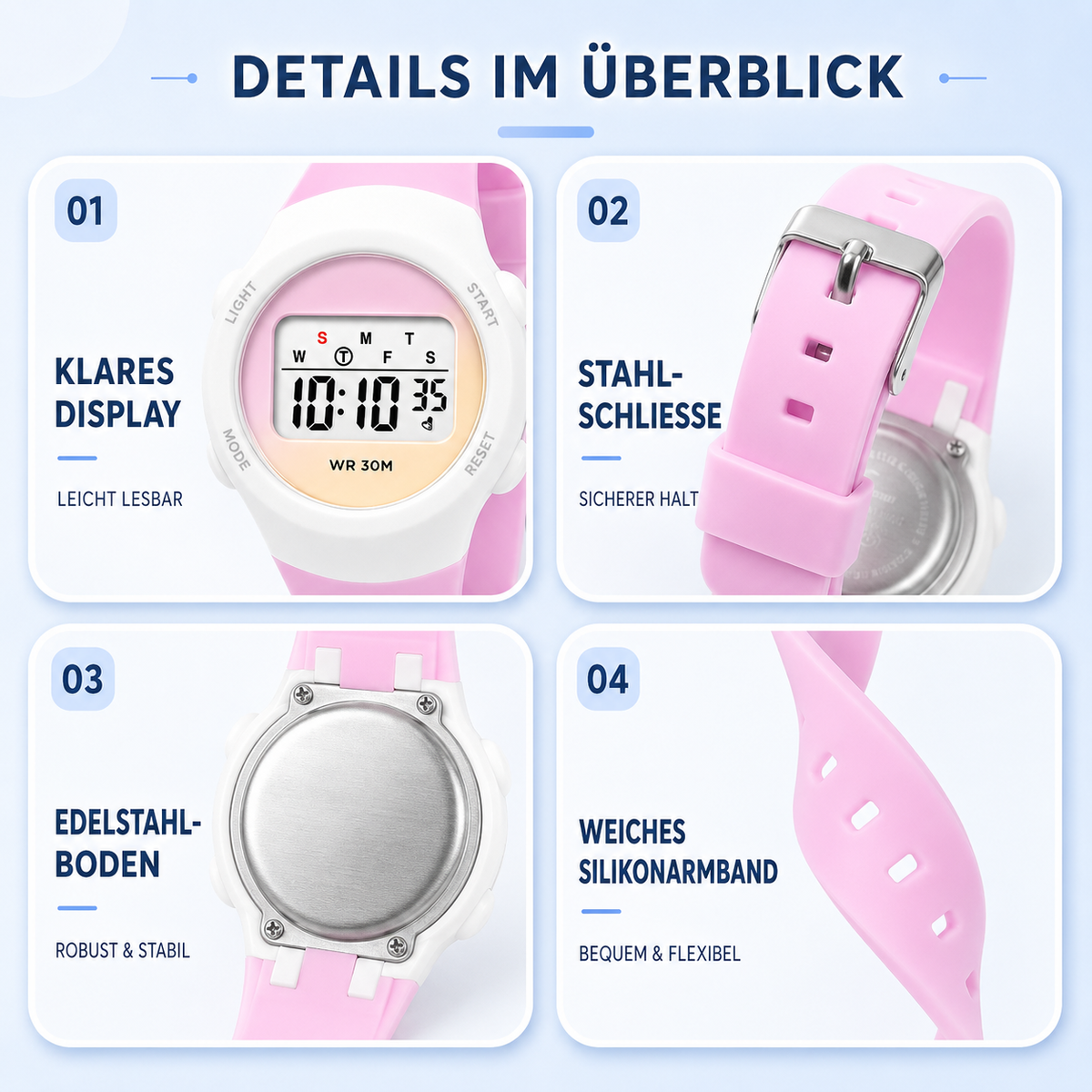 Digital Children's Watch Waterproof Sports Watch with Alarm and Stopwatch Children's Alarm Clock Wristwatch for Kids Girls Boys | Sansoti