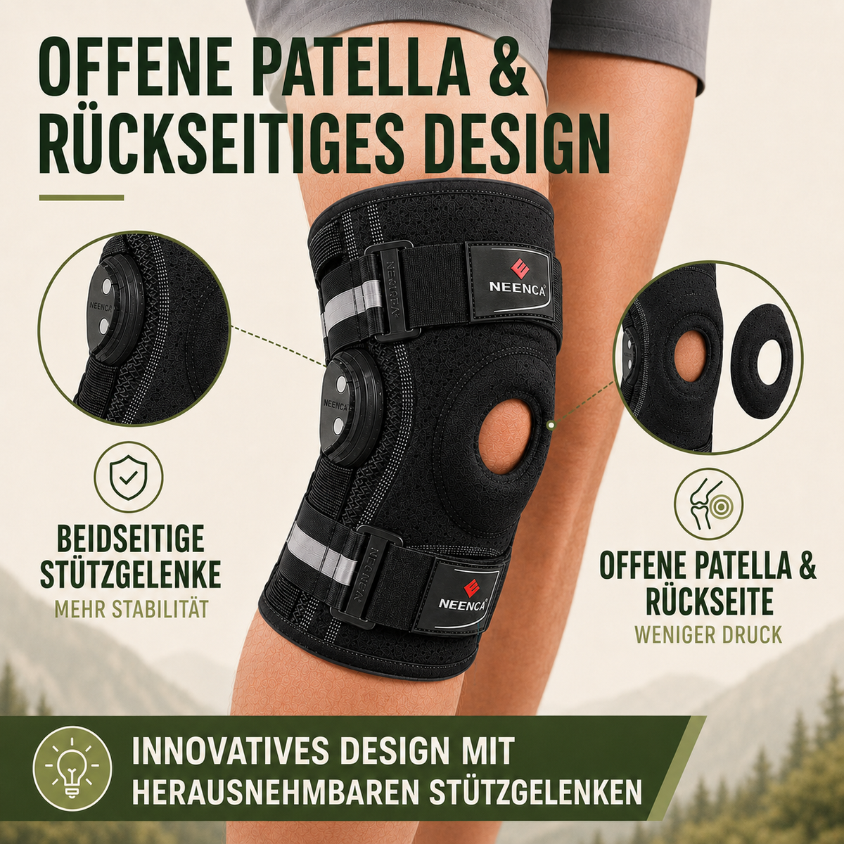 Knee Brace with Hinged Support and Adjustable Compression for Daily Stability and Movement Support | Sansoti