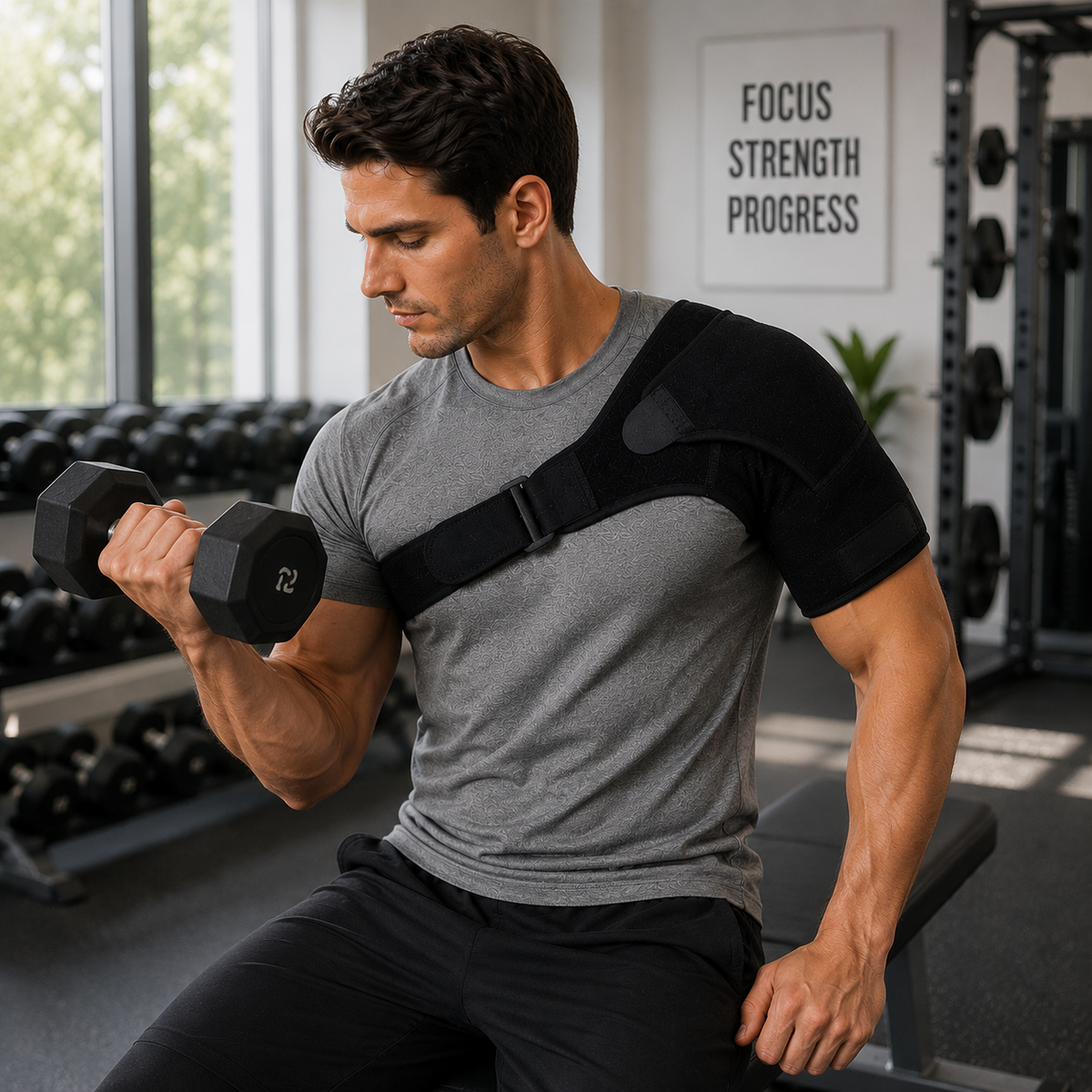 Adjustable Shoulder Brace for Stabilization and Pain Relief Left and Right Shoulder Joint Unisex | Sansoti