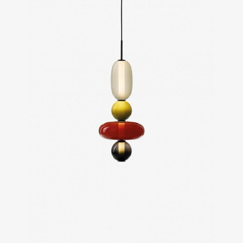 Hanglamp Gekleurd Glas Organisch Vormgegeven Retro Sfeerverlichting Woonkamer | Sansoti