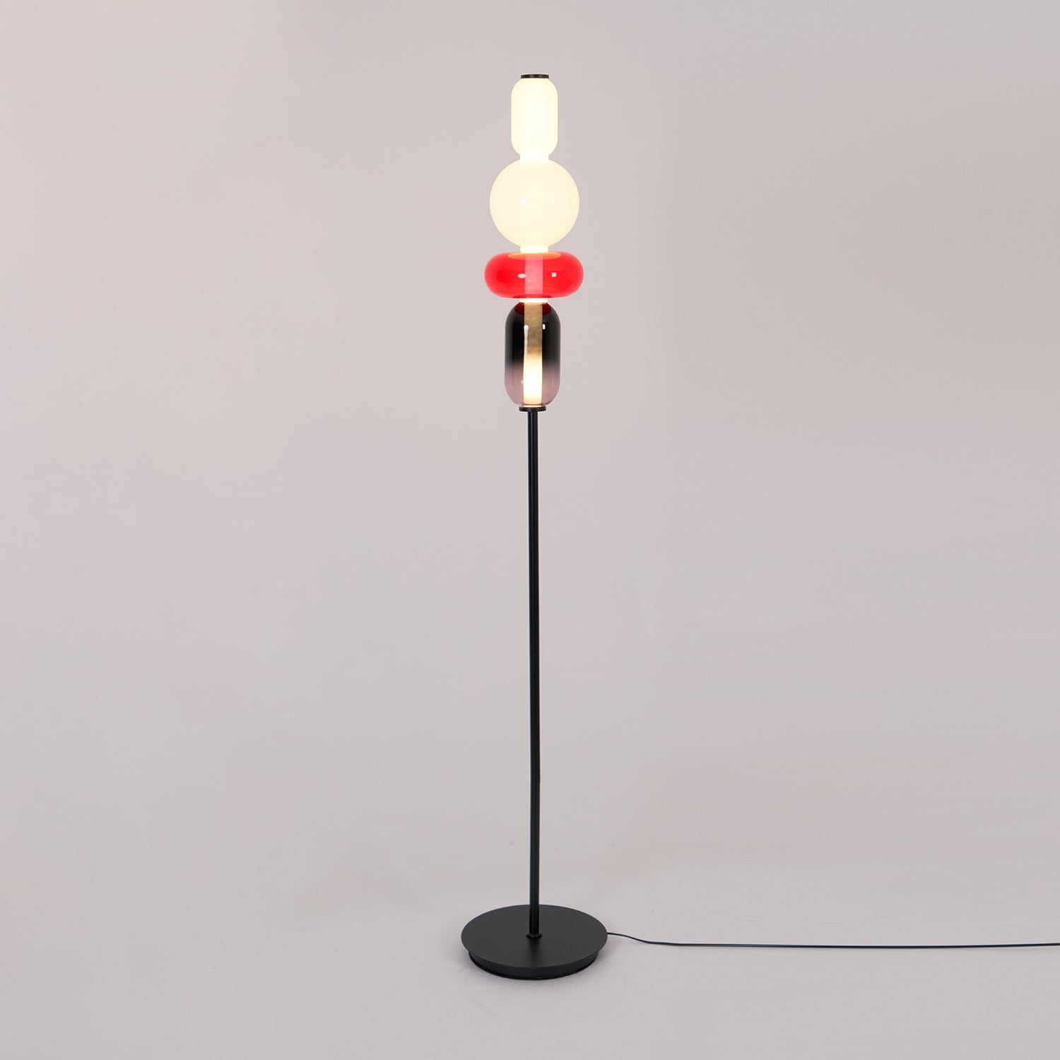 Handgeblazen Glazen Vloerlamp met Artistieke Glasclusters – Decoratief Stijlicoon met Geïntegreerde LED – Verkrijgbaar in Twee Hoogtes | Sansoti