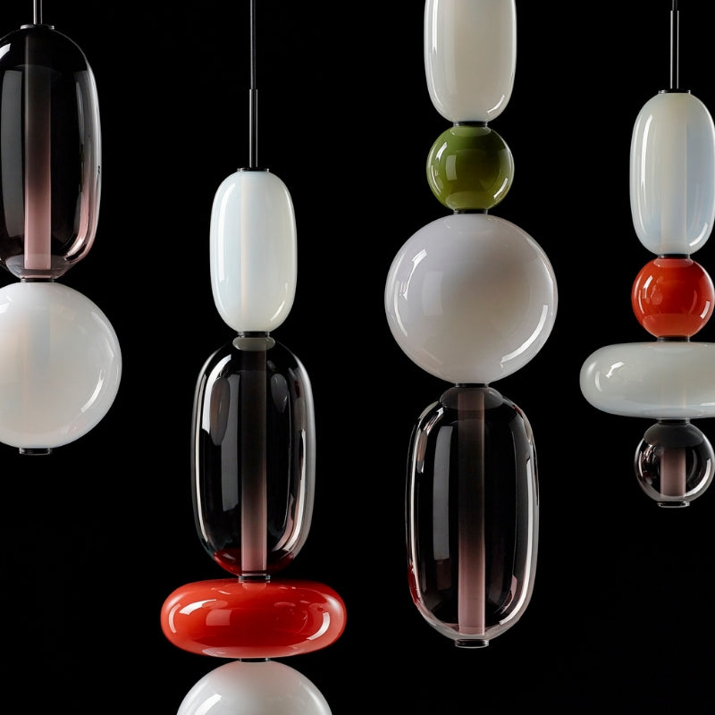 Glazen Hanglamp met Handgeblazen Kappen – Moderne Verlichting met Ambachtelijk Glaswerk | Sansoti
