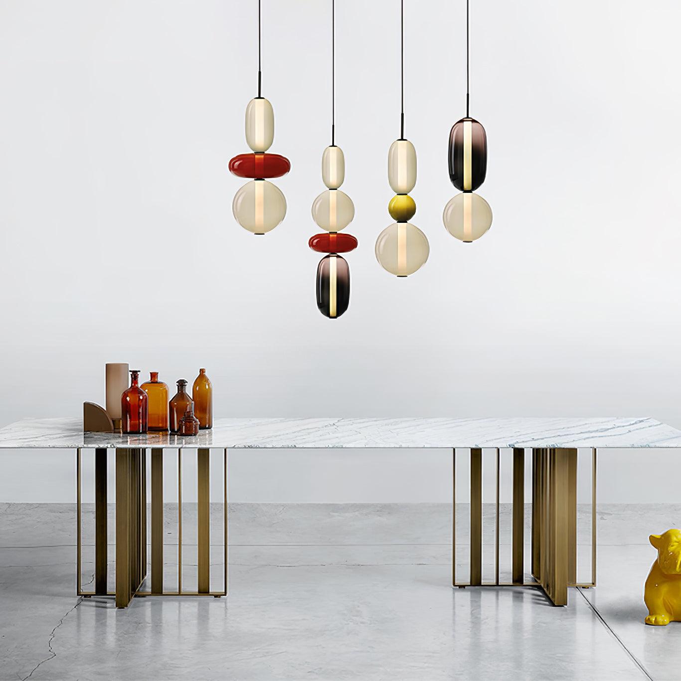 Hängelampe Farbiges Glas Acryl LED Dimmbar Metall 16-18cm 8 Modelle Wohnzimmer Esszimmer Modern | Restfield