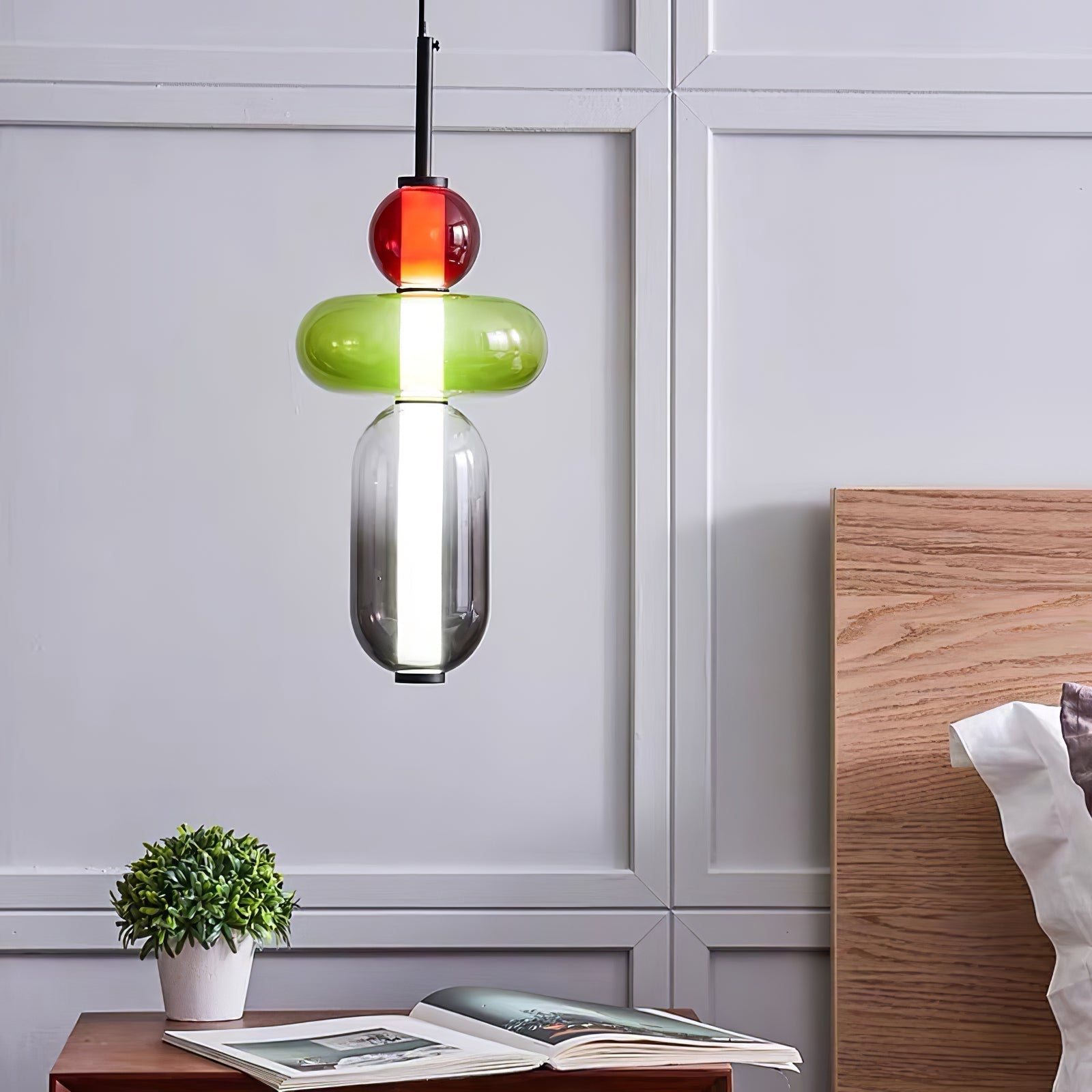 Hängelampe Farbiges Glas Acryl LED Dimmbar Metall 16-18cm 8 Modelle Wohnzimmer Esszimmer Modern | Restfield