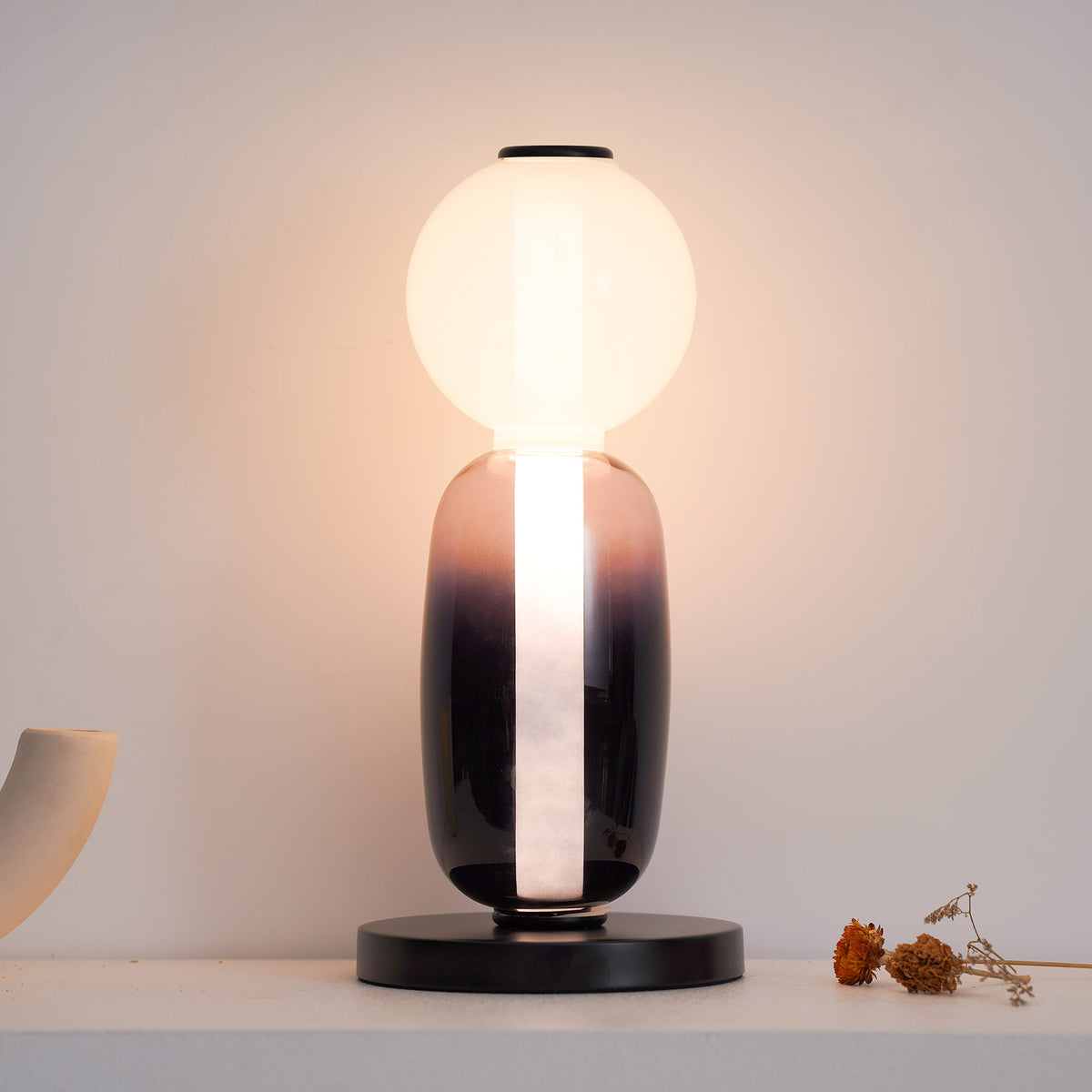 Designer Table Lamp Colored Glass Acrylic Dimmable LED Remote Control Decorative Modern Ambient Lighting Interior | Sansoti