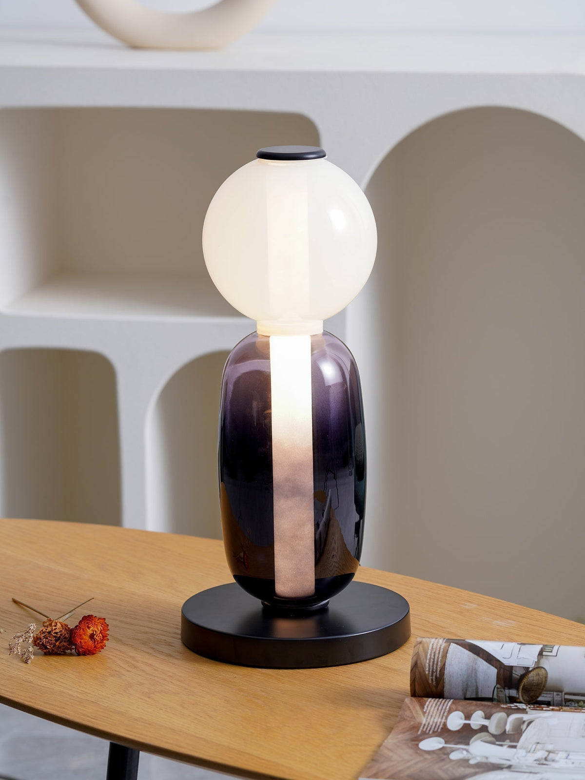 Designer Table Lamp Colored Glass Acrylic Dimmable LED Remote Control Decorative Modern Ambient Lighting Interior | Sansoti