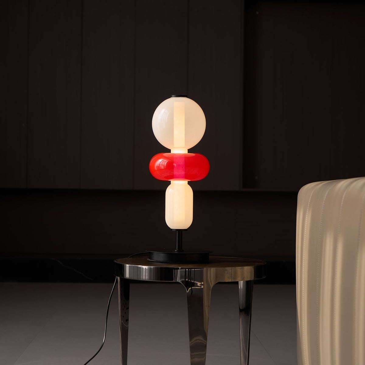 Designer Table Lamp Colored Glass Acrylic Dimmable LED Remote Control Decorative Modern Ambient Lighting Interior | Sansoti