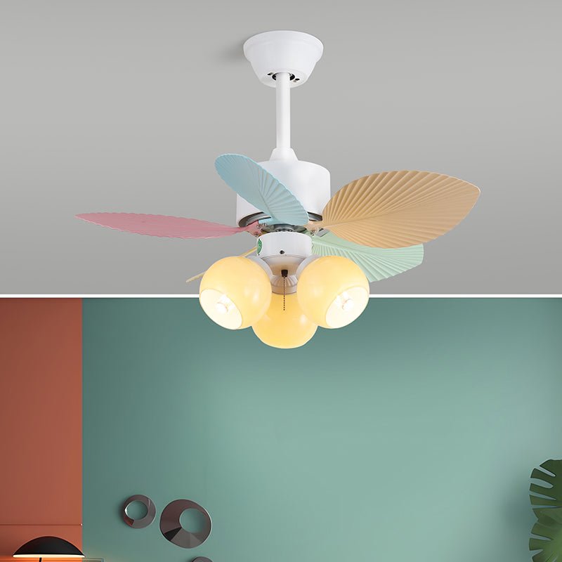 Plafondventilator met gekleurd glaslicht – Ø76cm dimbaar – 6 snelheden incl. afstandsbediening – stille motor – modern design voor woonkamer slaapkamer | Sansoti