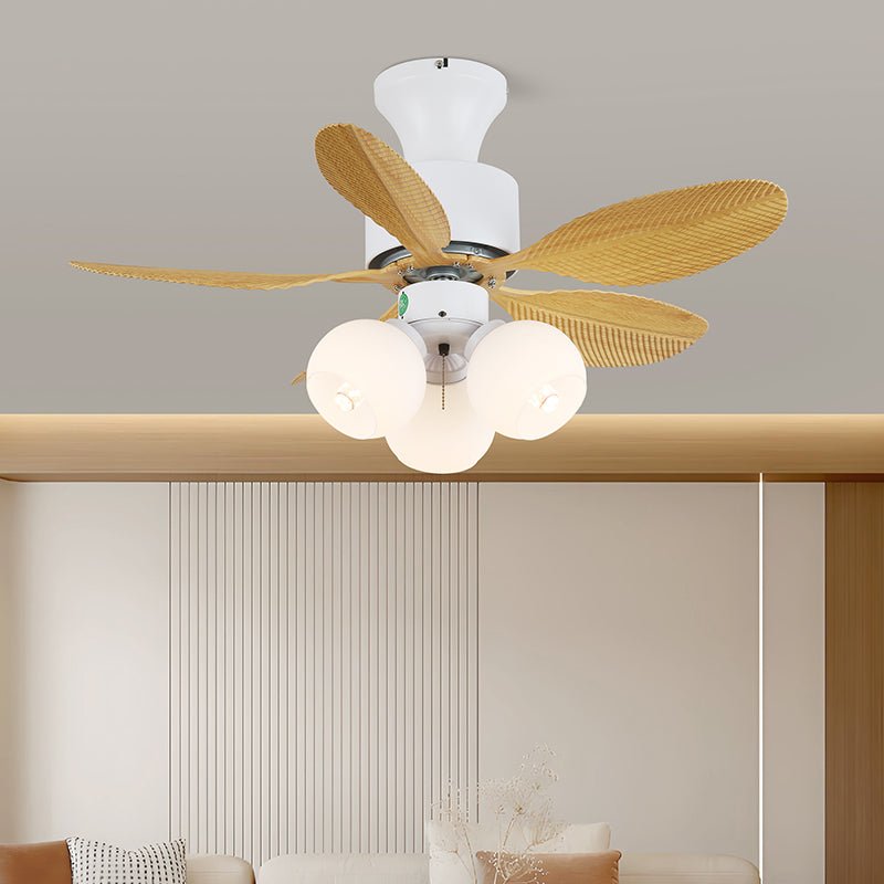 Plafondventilator met gekleurd glaslicht – Ø76cm dimbaar – 6 snelheden incl. afstandsbediening – stille motor – modern design voor woonkamer slaapkamer | Sansoti