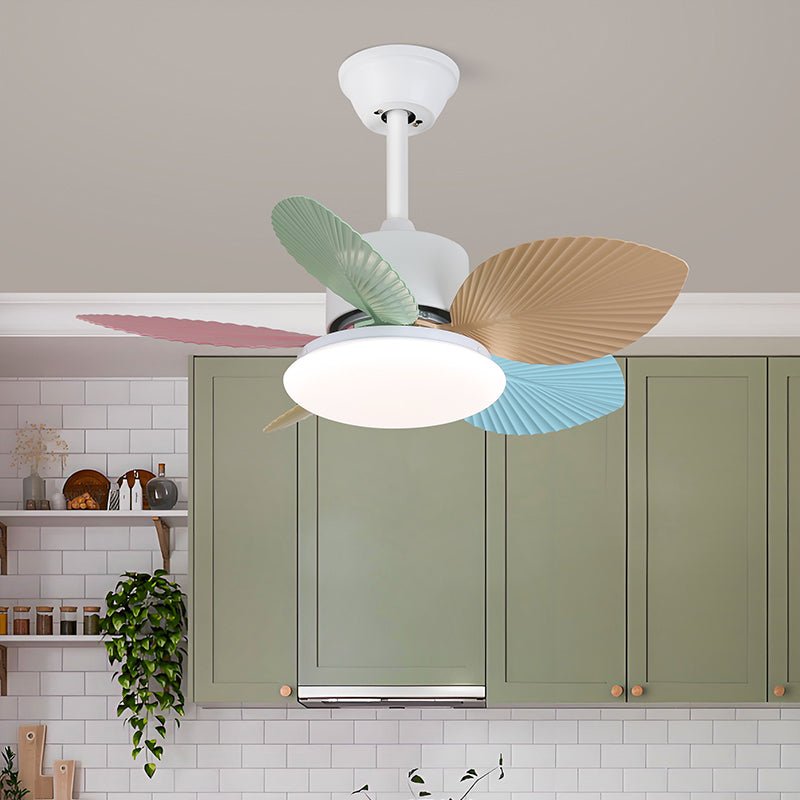 Plafondventilator met gekleurd glaslicht – Ø76cm dimbaar – 6 snelheden incl. afstandsbediening – stille motor – modern design voor woonkamer slaapkamer | Sansoti