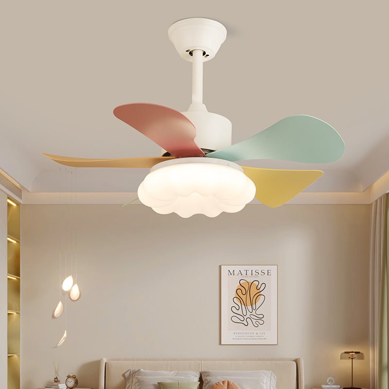 Plafondventilator met gekleurd glaslicht – Ø76cm dimbaar – 6 snelheden incl. afstandsbediening – stille motor – modern design voor woonkamer slaapkamer | Sansoti