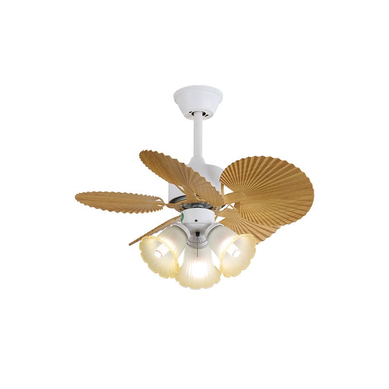 Plafondventilator met gekleurd glaslicht – Ø76cm dimbaar – 6 snelheden incl. afstandsbediening – stille motor – modern design voor woonkamer slaapkamer | Sansoti