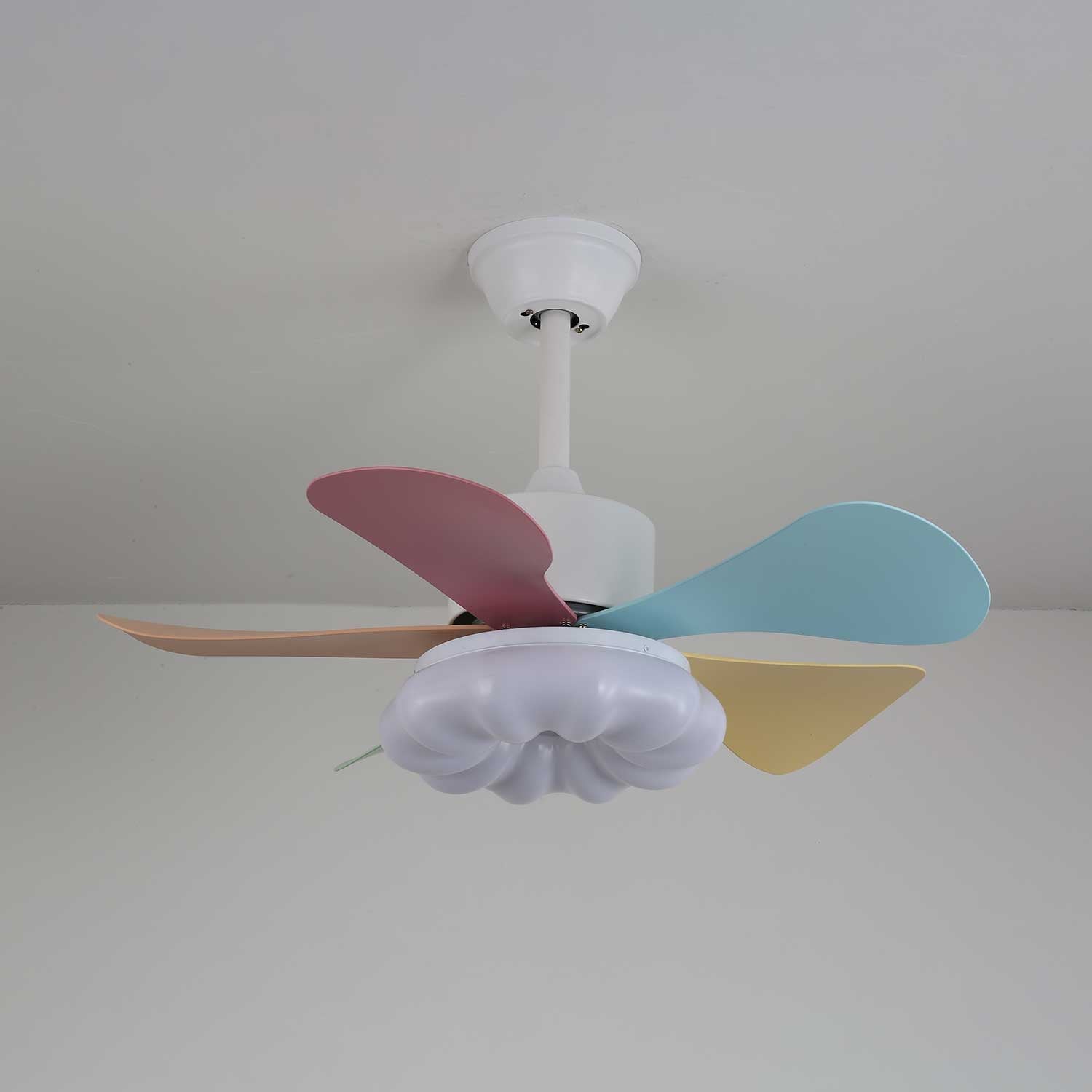 Plafondventilator met gekleurd glaslicht – Ø76cm dimbaar – 6 snelheden incl. afstandsbediening – stille motor – modern design voor woonkamer slaapkamer | Sansoti