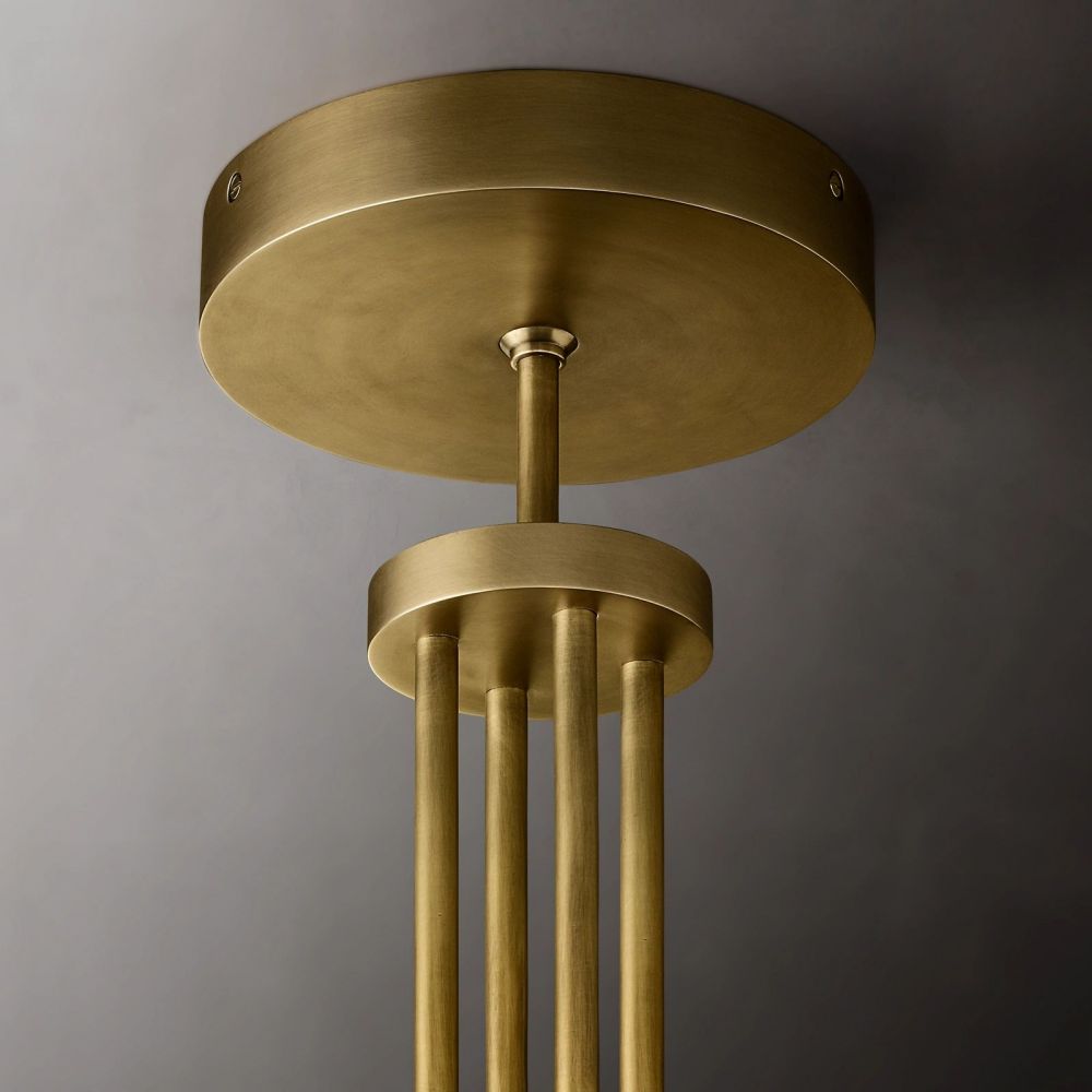 Ronde Kroonluchter met Geribbeld Glas en Messing voor Eetkamer Woonkamer Slaapkamer Entree Hal Modern | Sansoti