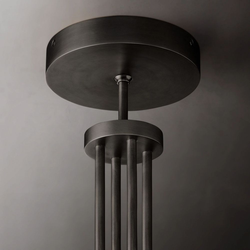 Ronde Kroonluchter met Geribbeld Glas en Messing voor Eetkamer Woonkamer Slaapkamer Entree Hal Modern | Sansoti