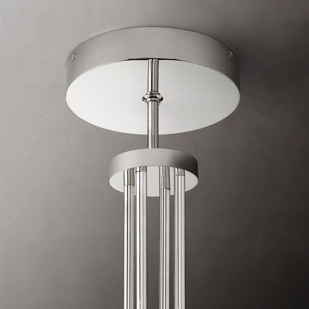 Ronde Kroonluchter met Geribbeld Glas en Messing voor Eetkamer Woonkamer Slaapkamer Entree Hal Modern | Sansoti