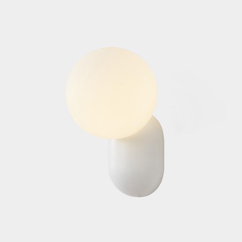 Applique murale à boule en verre et résine, éclairage minimaliste pour entrée, salle de bains, chambre et salon | Sansoti
