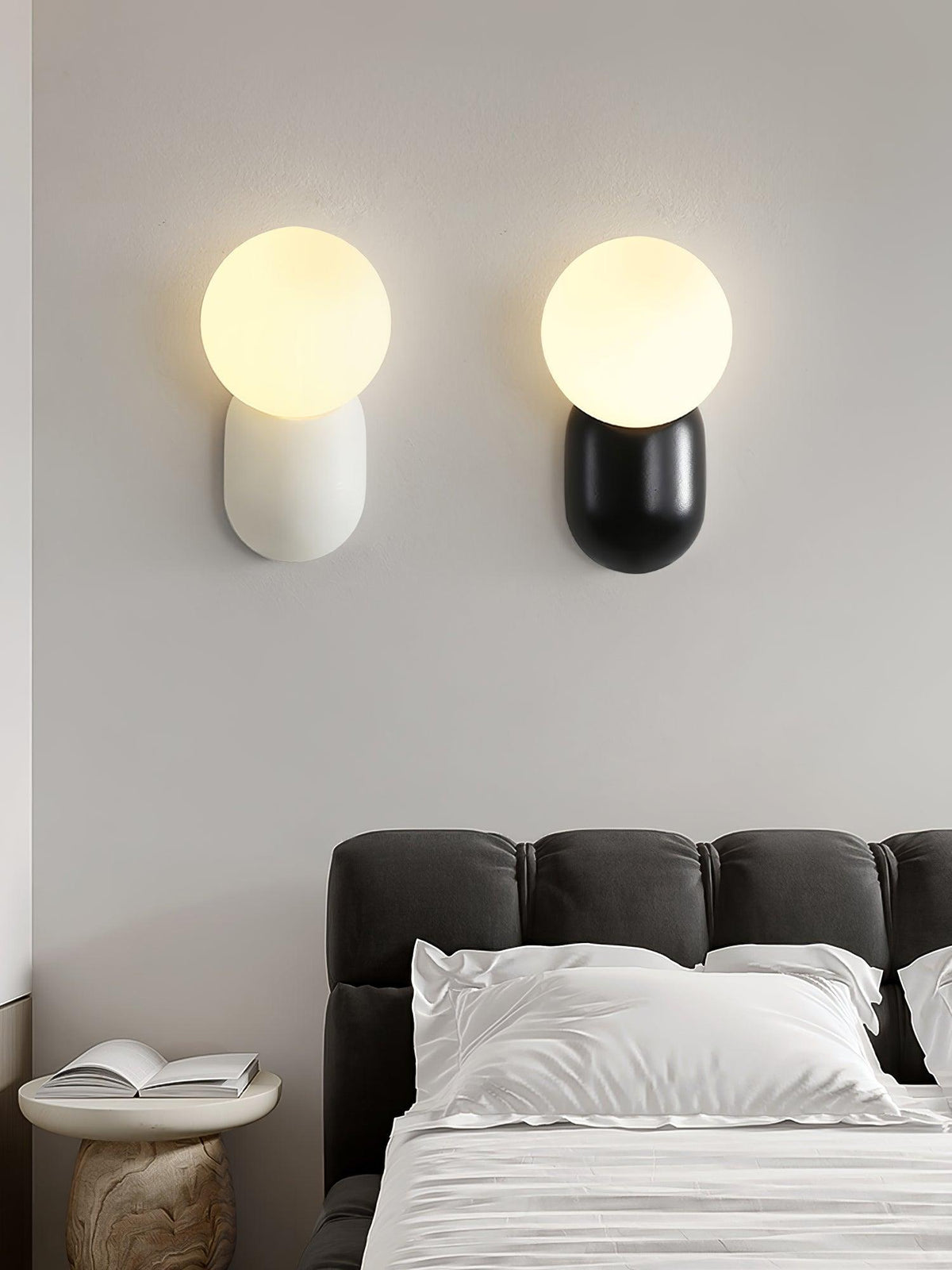 Applique murale à boule en verre et résine, éclairage minimaliste pour entrée, salle de bains, chambre et salon | Sansoti