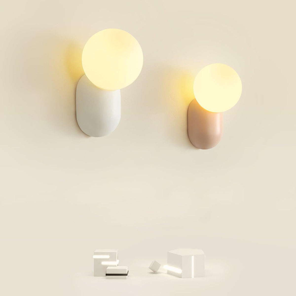 Applique murale à boule en verre et résine, éclairage minimaliste pour entrée, salle de bains, chambre et salon | Sansoti