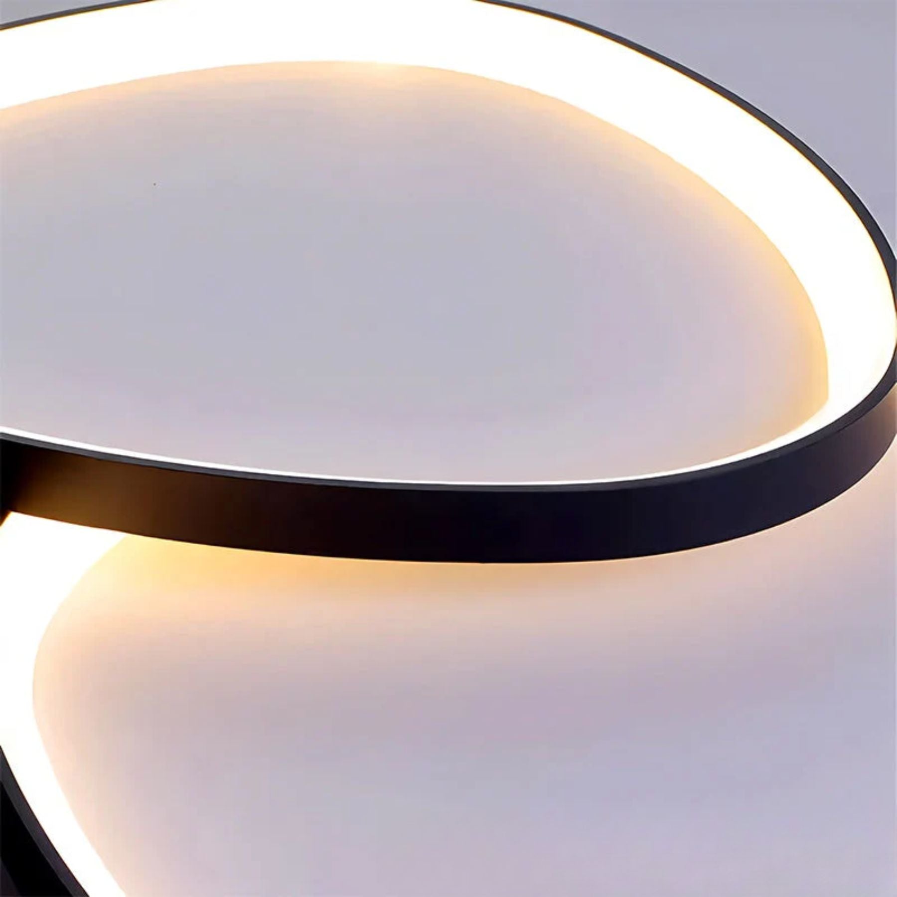 LED Deckenleuchte Oval Dimmbar Metall Schwarz Weiß Schlafzimmer Flur Wohnzimmer Moderne Deckenbeleuchtung Skandinavisches Design Aufbauleuchte | Restfield
