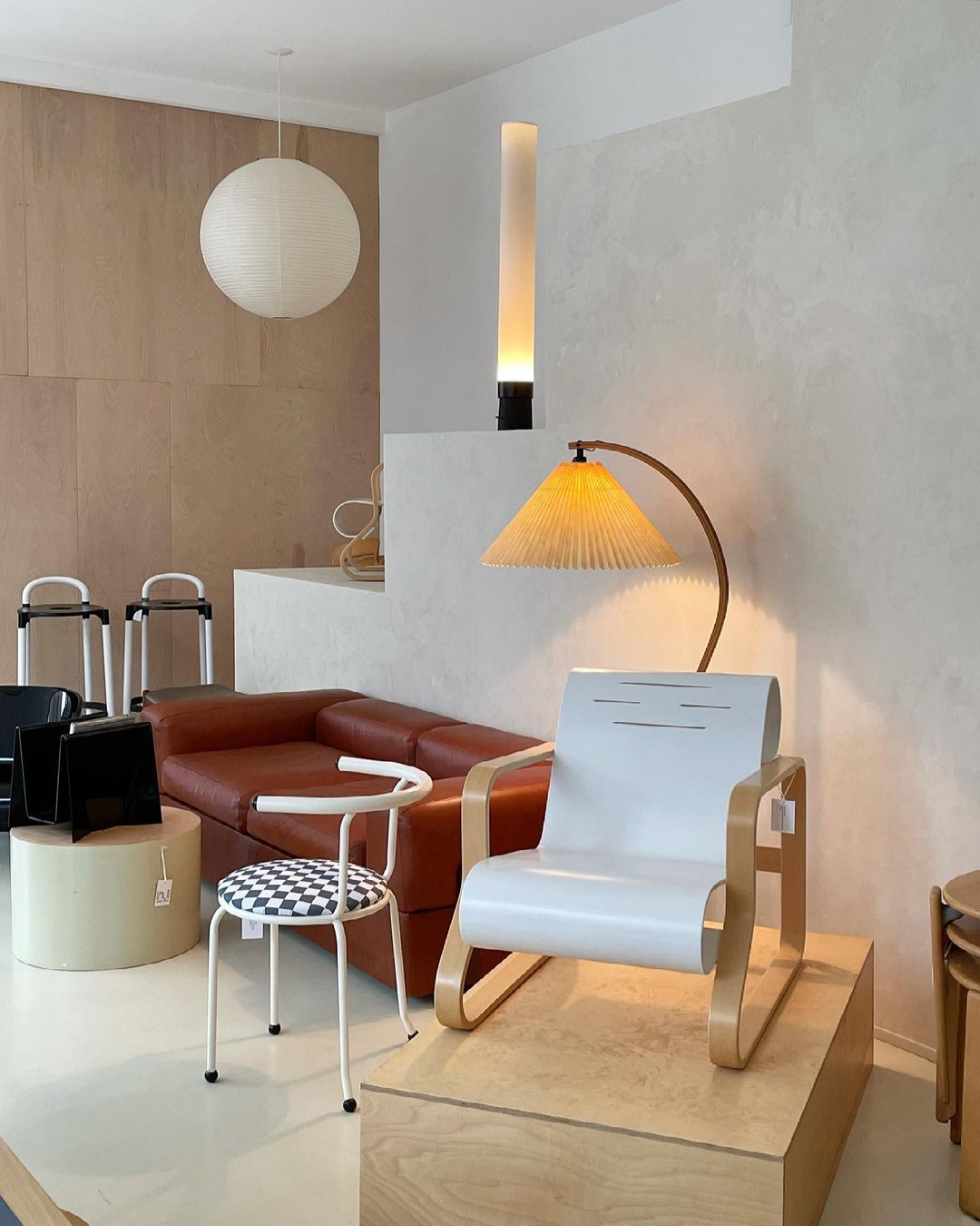 Lampadaire Arche Bois de Hêtre Abat-jour Lin Rétro Salon | Restfield