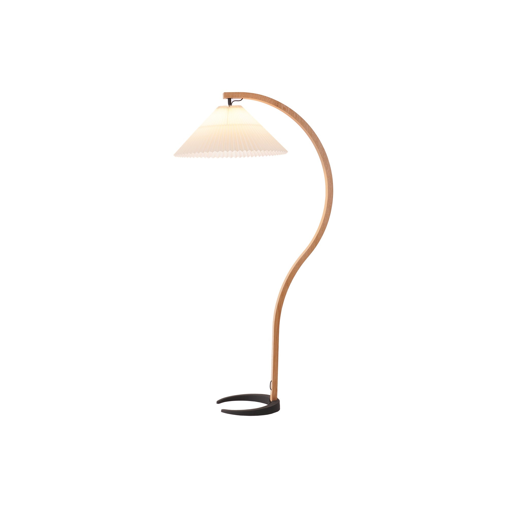 Lampadaire Arche Bois de Hêtre Abat-jour Lin Rétro Salon | Restfield