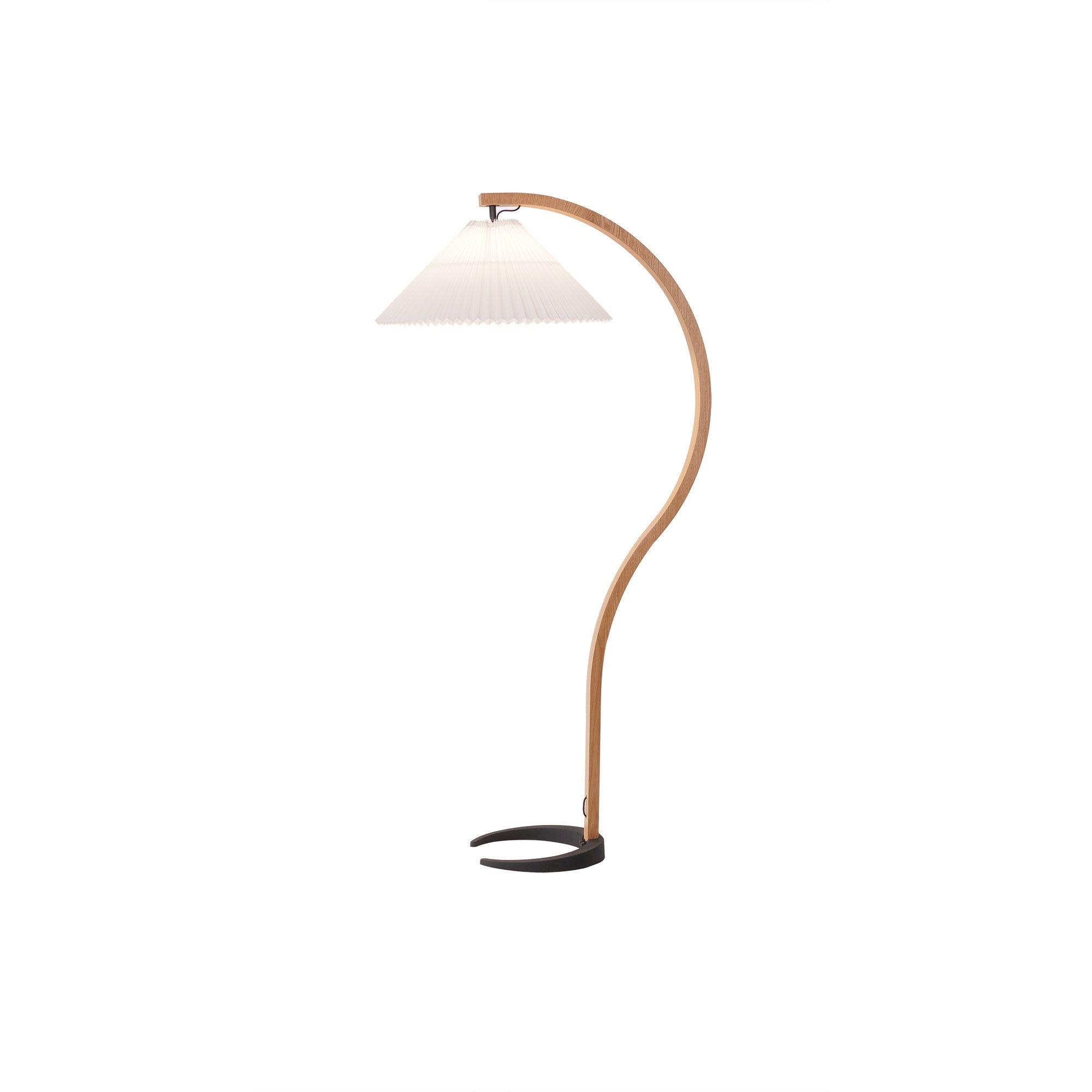 Lampadaire Arche Bois de Hêtre Abat-jour Lin Rétro Salon | Restfield