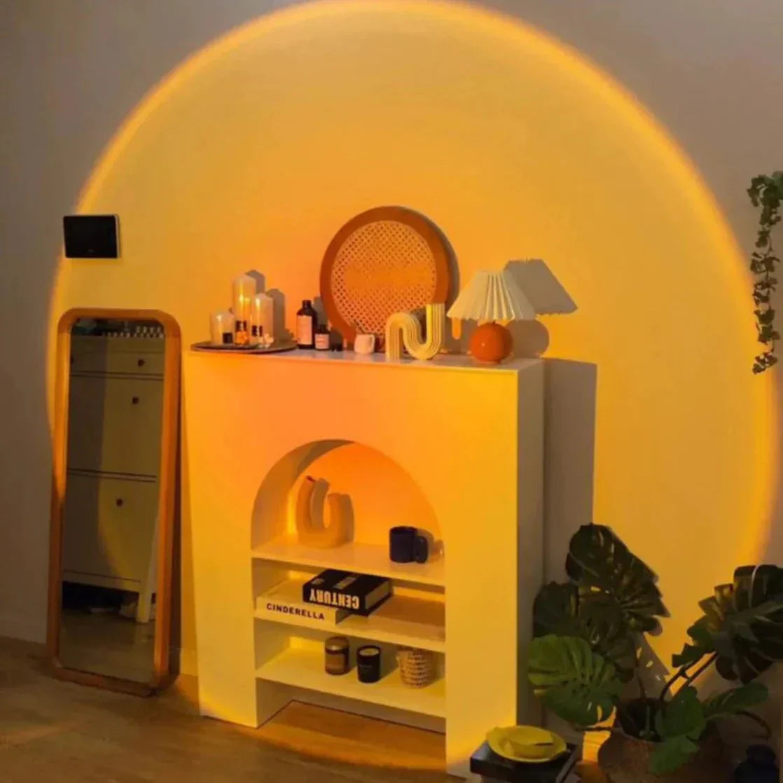 Sfeerlamp met Zonsondergang Projectie en 13 Lichtmodi – Draaibare LED Projectorlamp voor Woonkamer en Slaapkamer | Sansoti