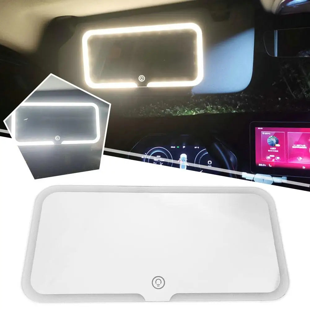 Verlichte Make-upspiegel voor Auto — 3 Lichtinstellingen LED Cosmeticaspiegel met Clip — Oplaadbaar Reisspiegel voor Zonwering en Thuisgebruik | Sansoti
