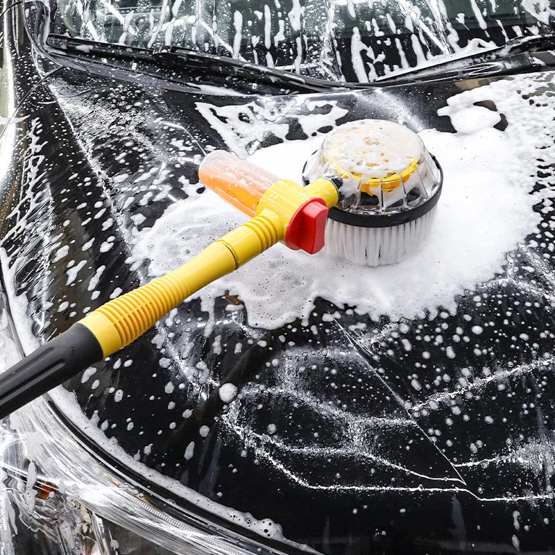 360° Roterende Autowasset met Telescopische Steel en Microfiber Washandschoen | Professionele Auto Schoonmaakborstel voor Buiten | Sansoti
