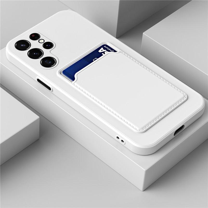 Phone Case with Card Slot, Silicone Protection, Shock-Absorbing Card Holder, Smartphone Card Wallet | Sansoti