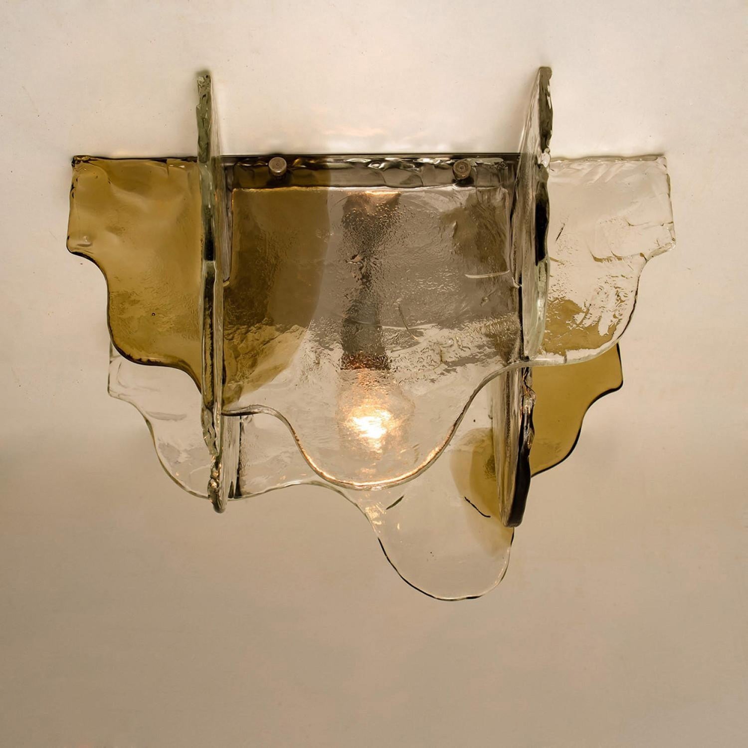 Plafondlamp Handgeblazen Glas Murano Stijl Smoke Gray Amber Clear | Sansoti