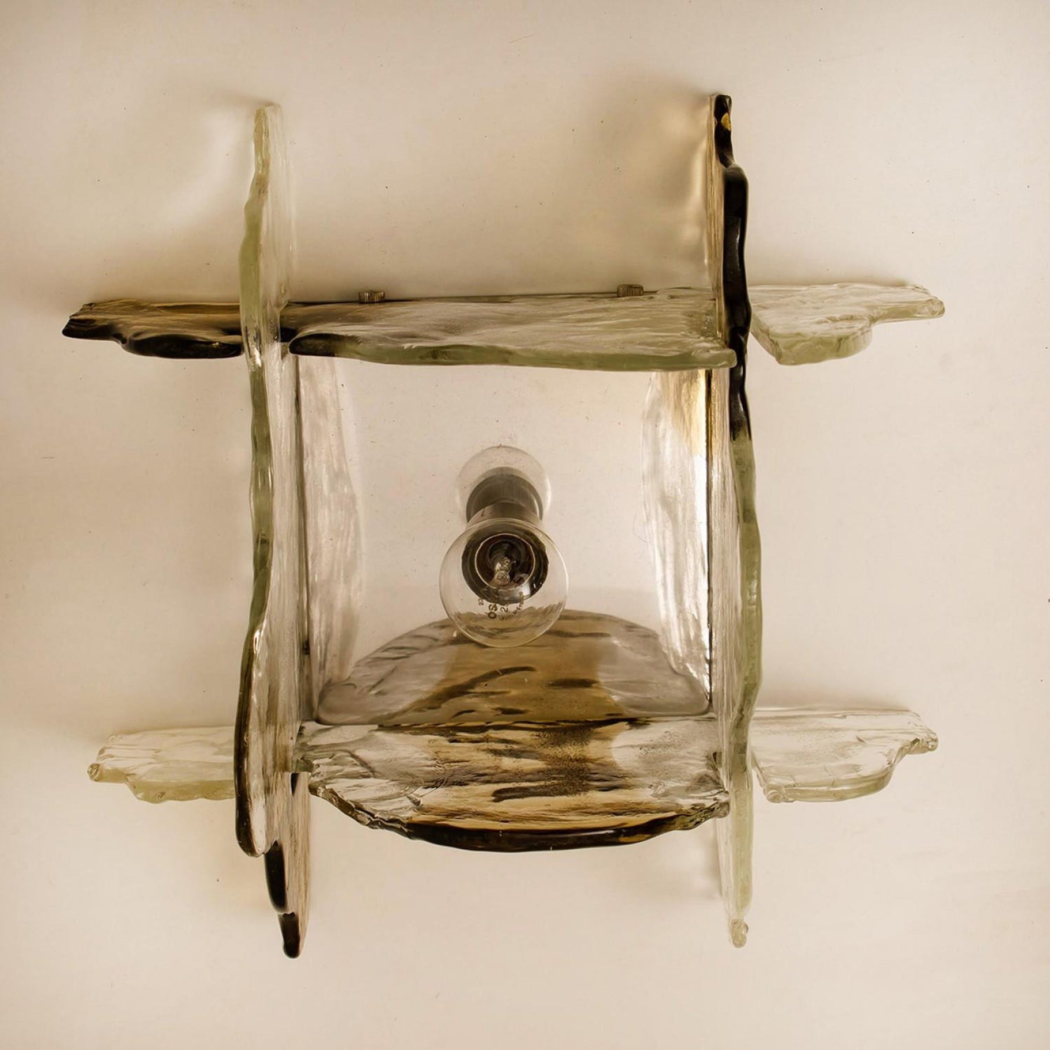 Plafondlamp Handgeblazen Glas Murano Stijl Smoke Gray Amber Clear | Sansoti