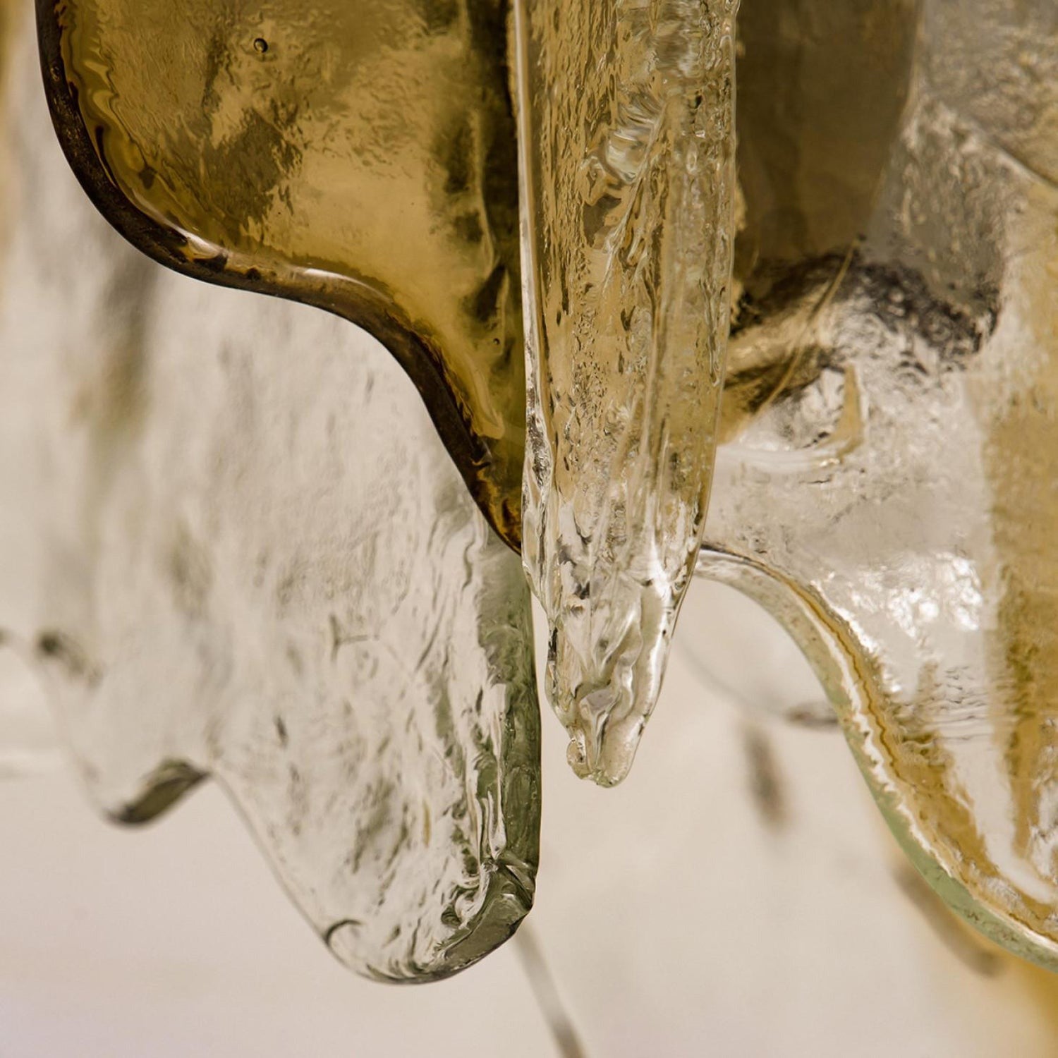 Plafondlamp Handgeblazen Glas Murano Stijl Smoke Gray Amber Clear | Sansoti