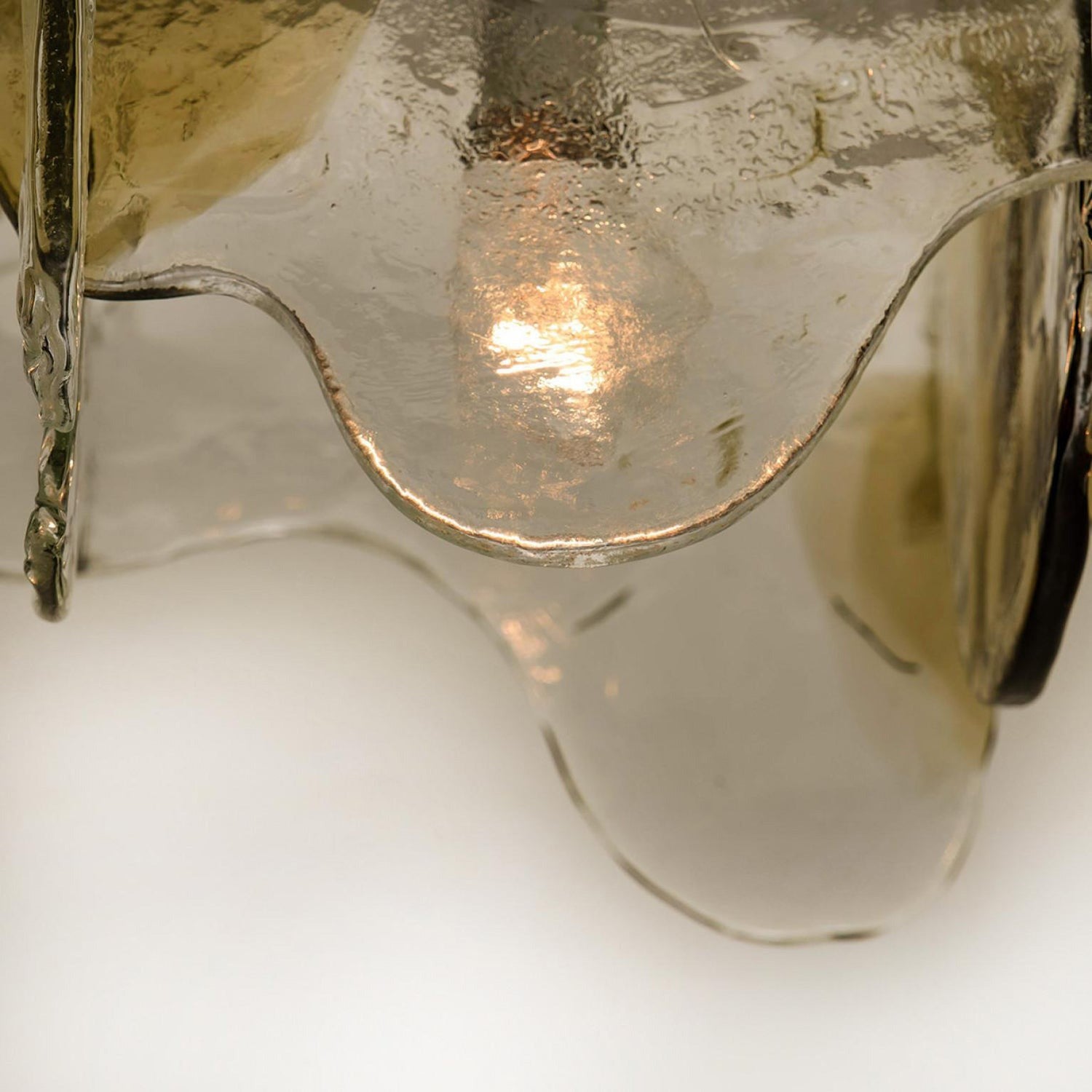 Plafondlamp Handgeblazen Glas Murano Stijl Smoke Gray Amber Clear | Sansoti